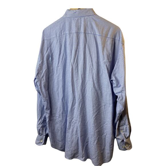 Banana Republic Blue Check Button Front Long Sleeve Shirt Men's Size Large - Picture 2 of 8